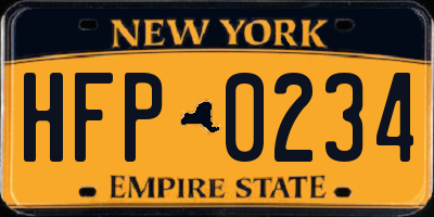 NY license plate HFP0234