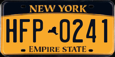 NY license plate HFP0241