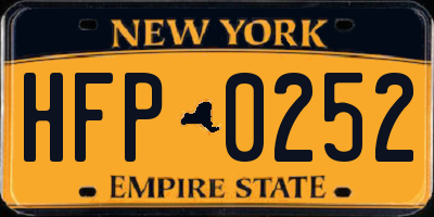 NY license plate HFP0252
