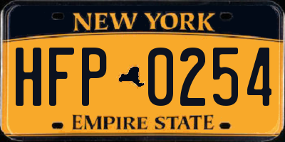 NY license plate HFP0254