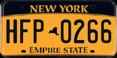 NY license plate HFP0266