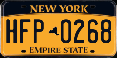 NY license plate HFP0268
