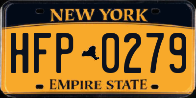 NY license plate HFP0279
