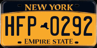 NY license plate HFP0292