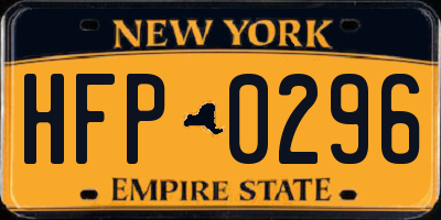 NY license plate HFP0296