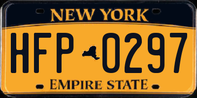 NY license plate HFP0297