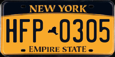 NY license plate HFP0305