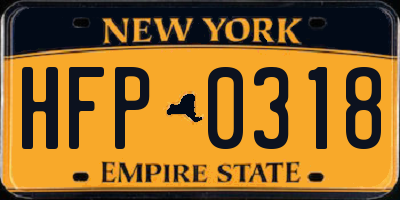 NY license plate HFP0318