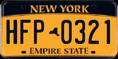 NY license plate HFP0321