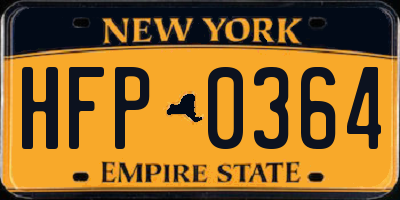 NY license plate HFP0364