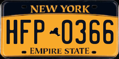 NY license plate HFP0366