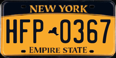 NY license plate HFP0367