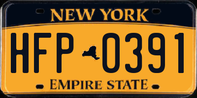 NY license plate HFP0391