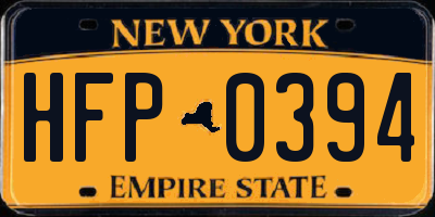 NY license plate HFP0394