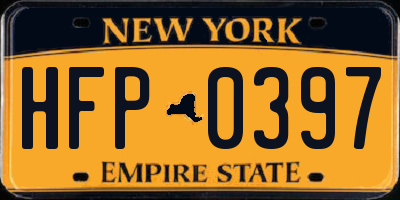 NY license plate HFP0397