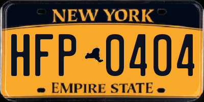 NY license plate HFP0404