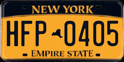 NY license plate HFP0405
