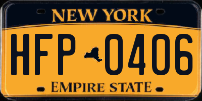 NY license plate HFP0406