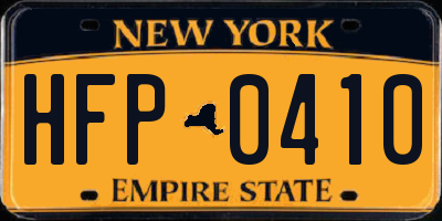 NY license plate HFP0410
