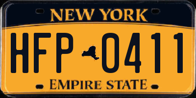 NY license plate HFP0411