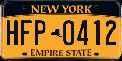 NY license plate HFP0412