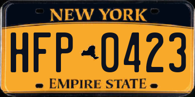 NY license plate HFP0423