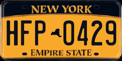 NY license plate HFP0429