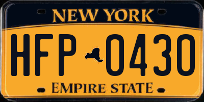 NY license plate HFP0430