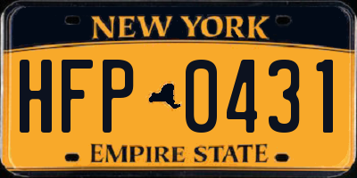 NY license plate HFP0431