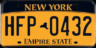 NY license plate HFP0432