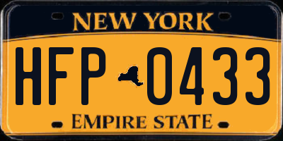 NY license plate HFP0433