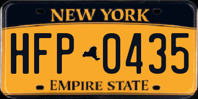 NY license plate HFP0435