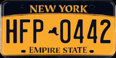 NY license plate HFP0442