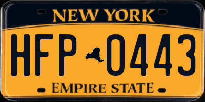 NY license plate HFP0443
