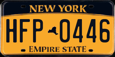 NY license plate HFP0446