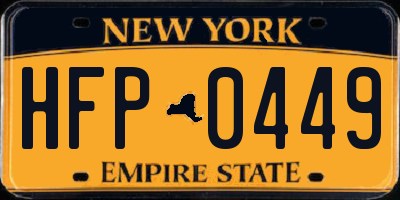 NY license plate HFP0449