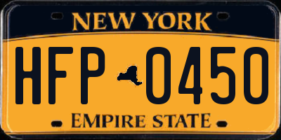 NY license plate HFP0450