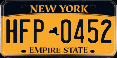 NY license plate HFP0452
