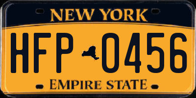 NY license plate HFP0456