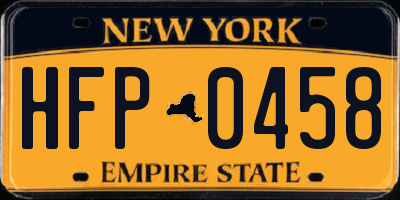 NY license plate HFP0458