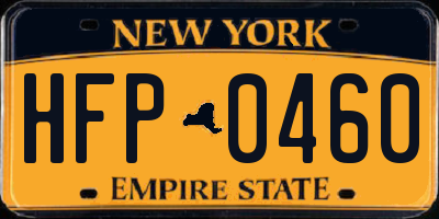 NY license plate HFP0460