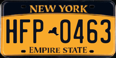 NY license plate HFP0463