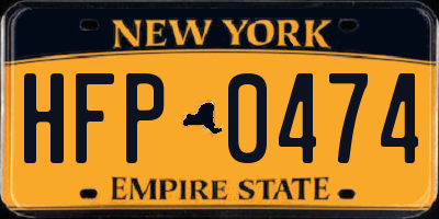 NY license plate HFP0474