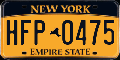NY license plate HFP0475