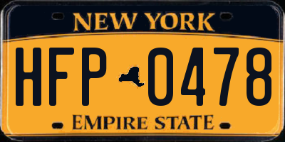 NY license plate HFP0478
