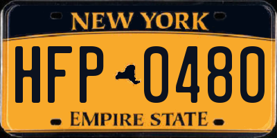 NY license plate HFP0480