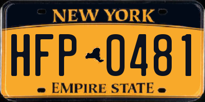 NY license plate HFP0481