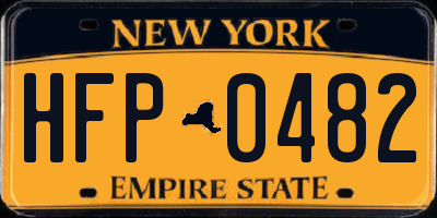 NY license plate HFP0482