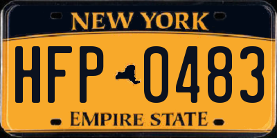 NY license plate HFP0483