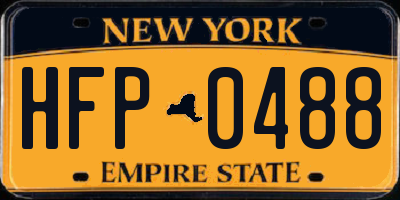 NY license plate HFP0488